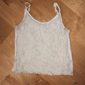 Half lace white top